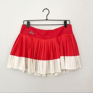 Stella McCartney red and white block tennis skirt